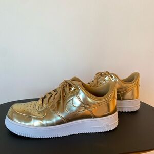 Limited Addition Patent Leather Gold Air Force 1’s